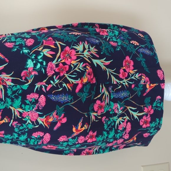 NWT Decree Floral Cold Shoulder Mini Summer Dress LARGE Navy Blue Pink Pattern - Picture 10 of 16